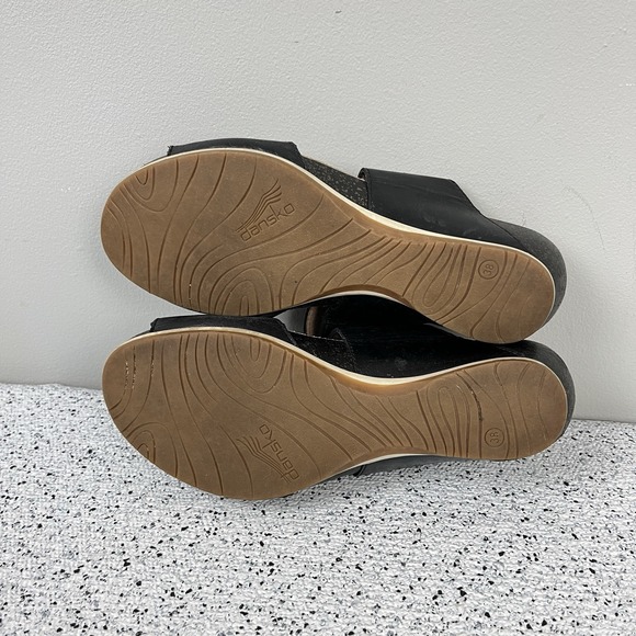 Dansko Vienna Slide Sandals Womens EU 38 US 7.5-8 Black Leather Comfort Shoes - Picture 8 of 8